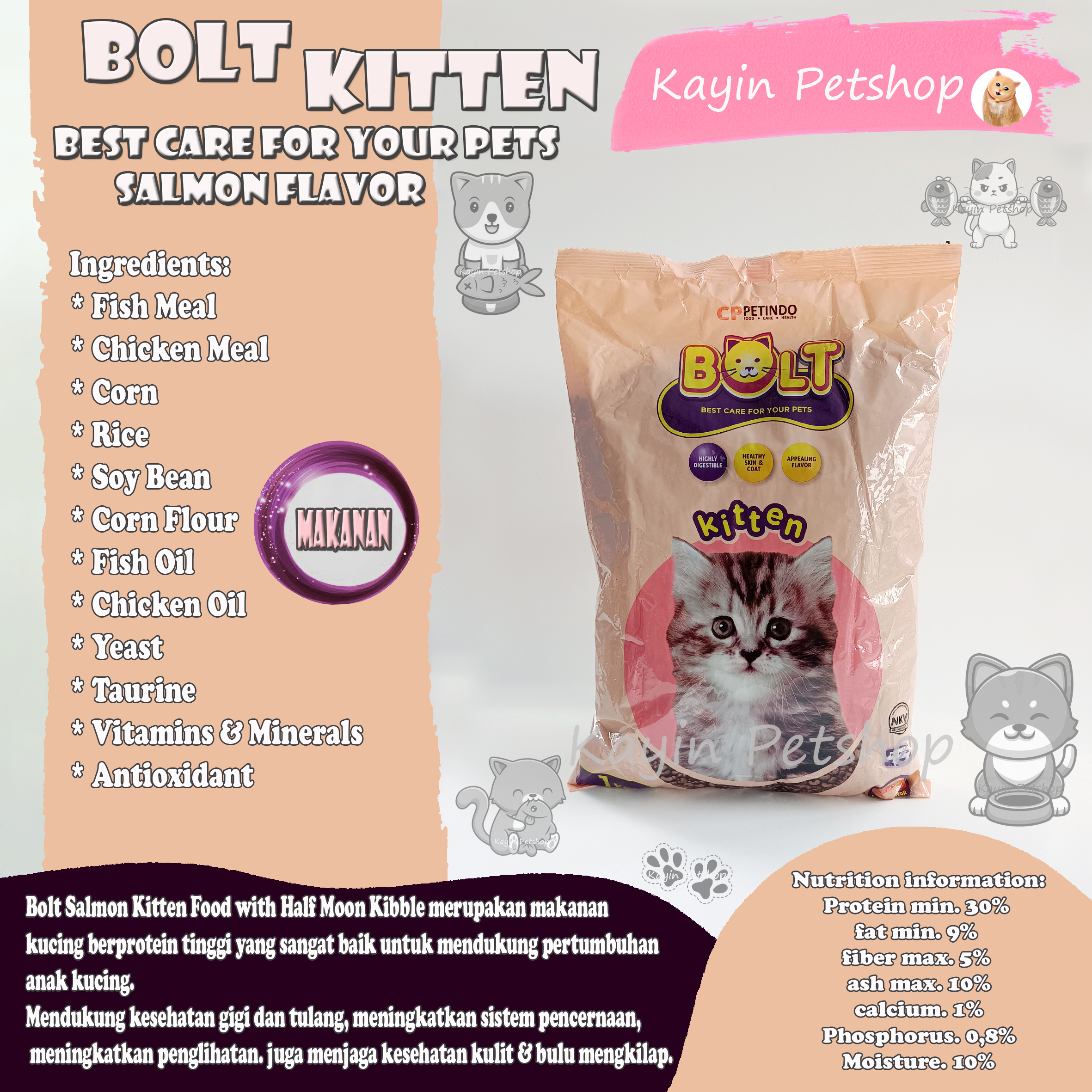 Makanan Kucing Bolt Rasa Salmon: Nutrisi Lengkap untuk Kucing Kesayangan